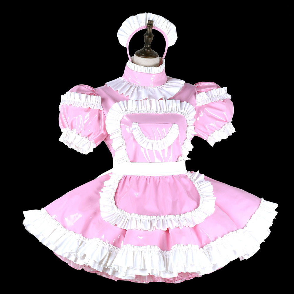 pink thin pvc dress G2242