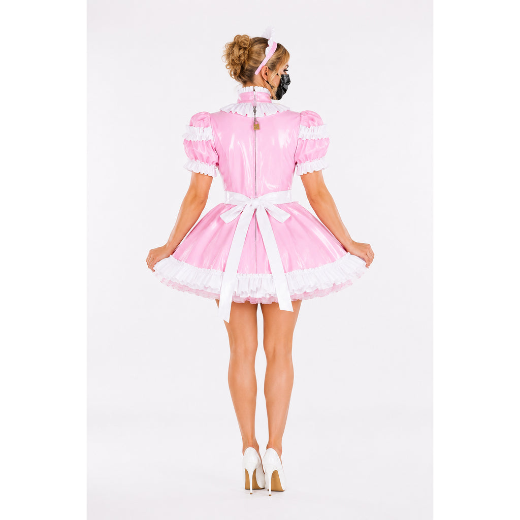 pink thin pvc dress G2242