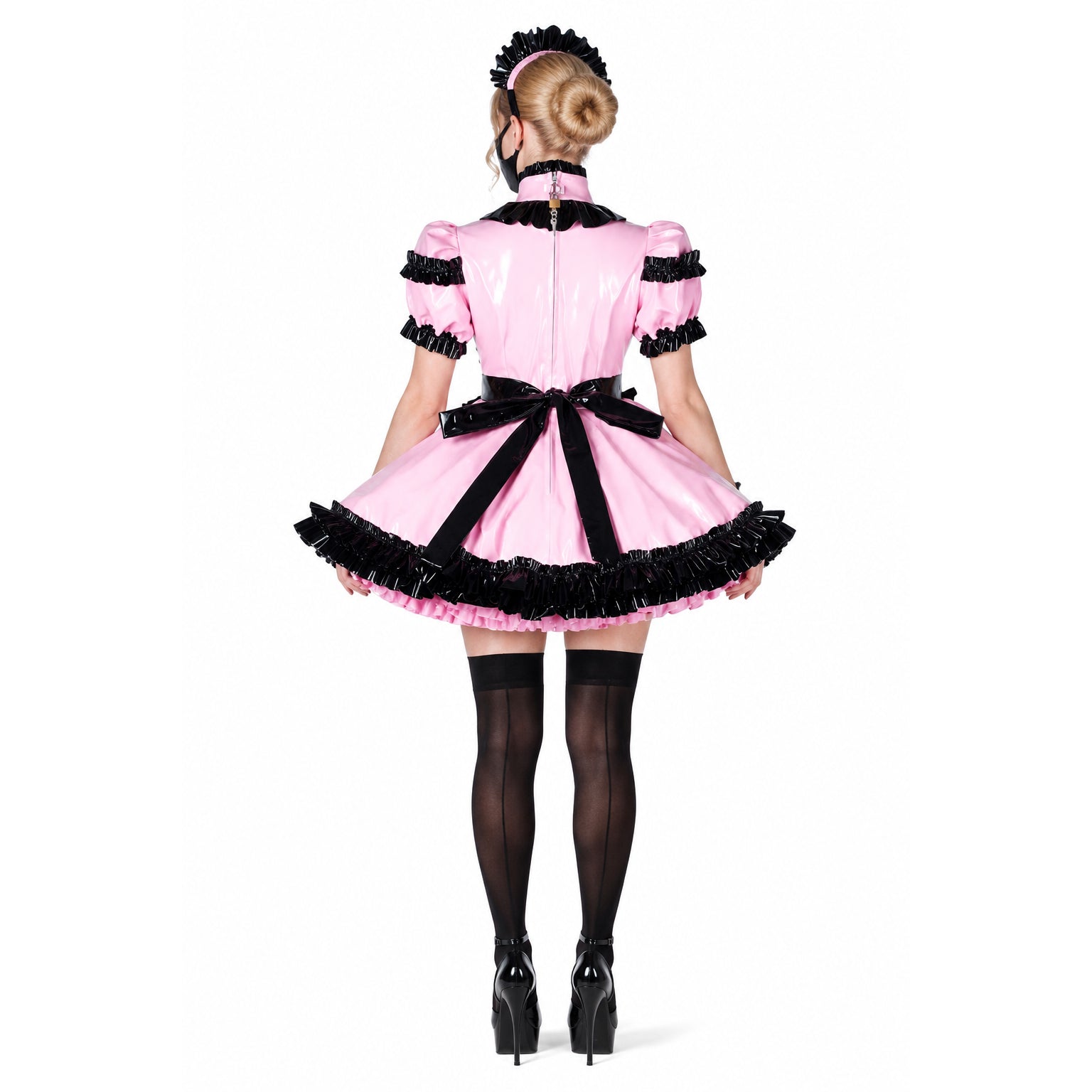 pink thin pvc dress G2243