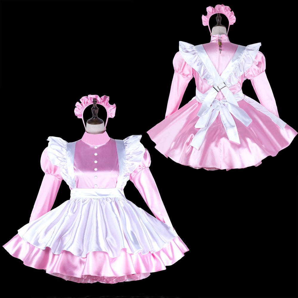 pink satin dress G2244