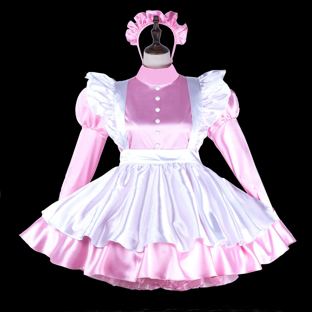 pink satin dress G2244