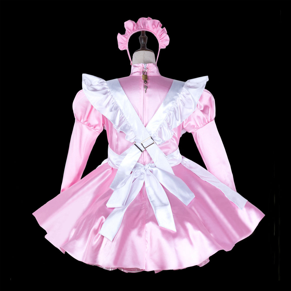 pink satin dress G2244