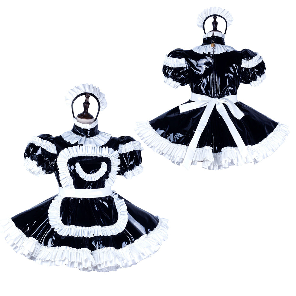 black heavy pvc dress G2245