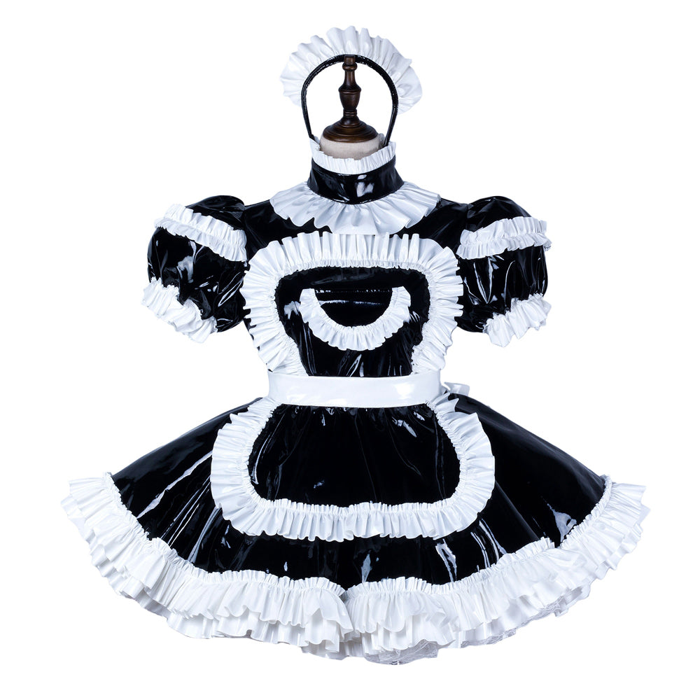 black heavy pvc dress G2245