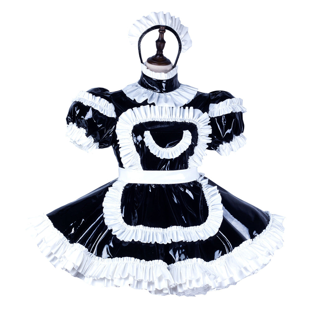 black heavy pvc dress G2245