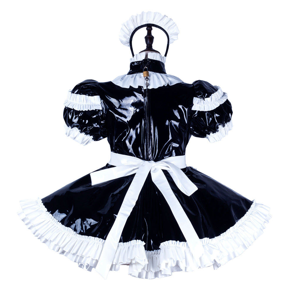 black heavy pvc dress G2245