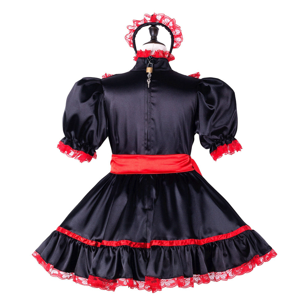 black satin dress G2246