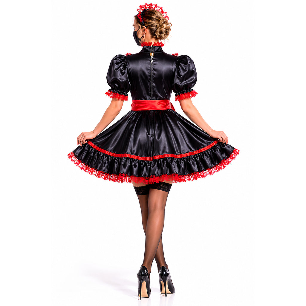 black satin dress G2246
