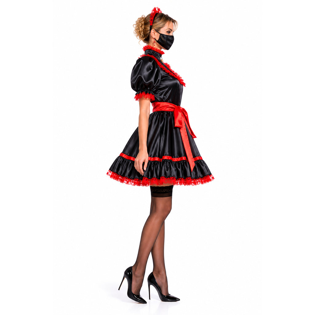 black satin dress G2246