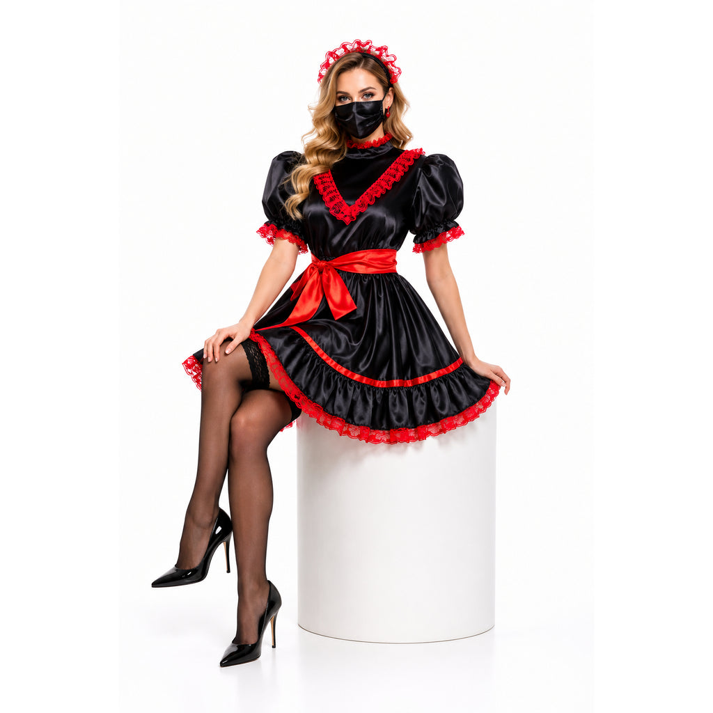 black satin dress G2246