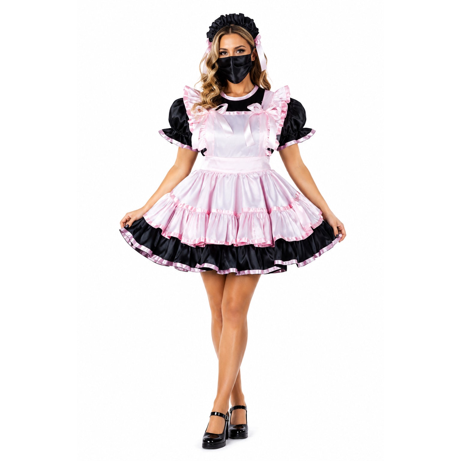 pink satin dress G2250