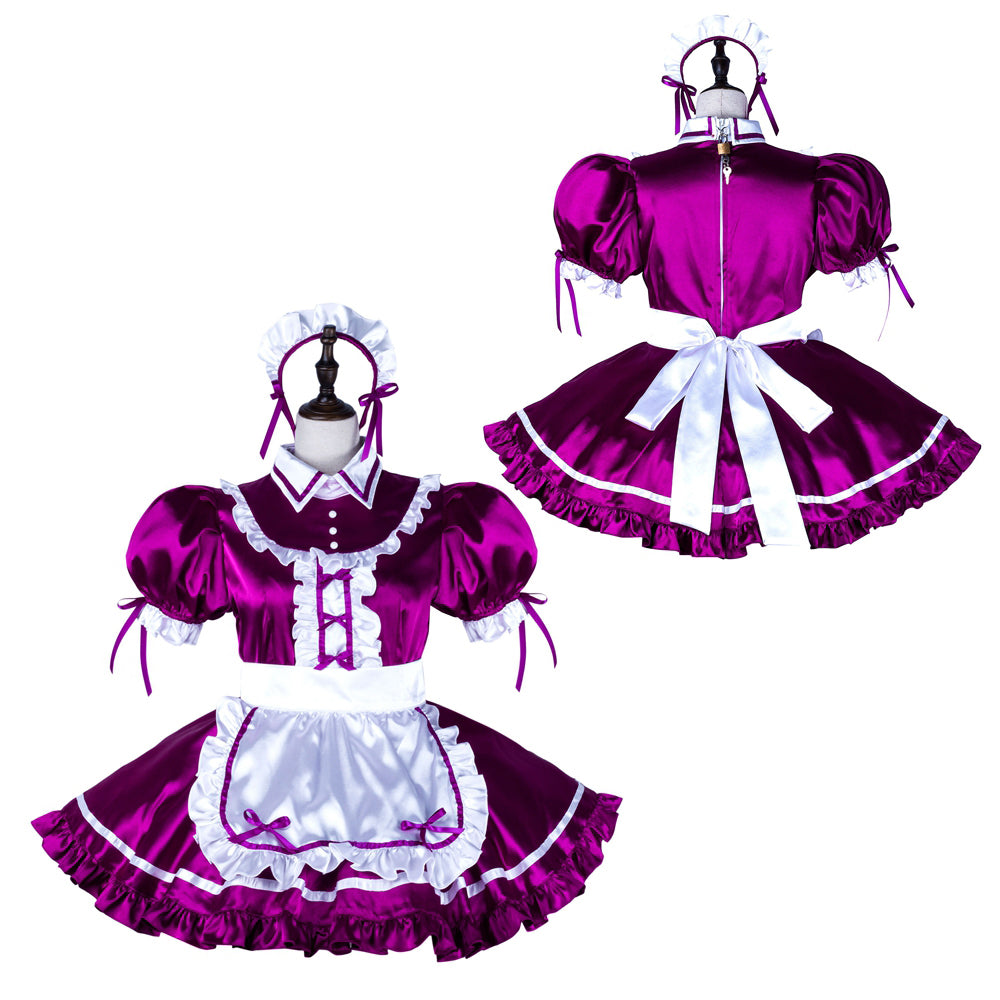 Purple satin dress G2251