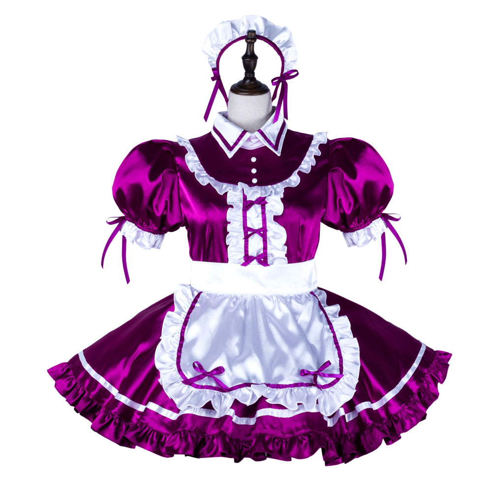 Purple satin dress G2251