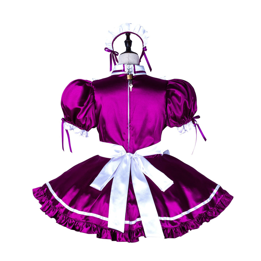 Purple satin dress G2251