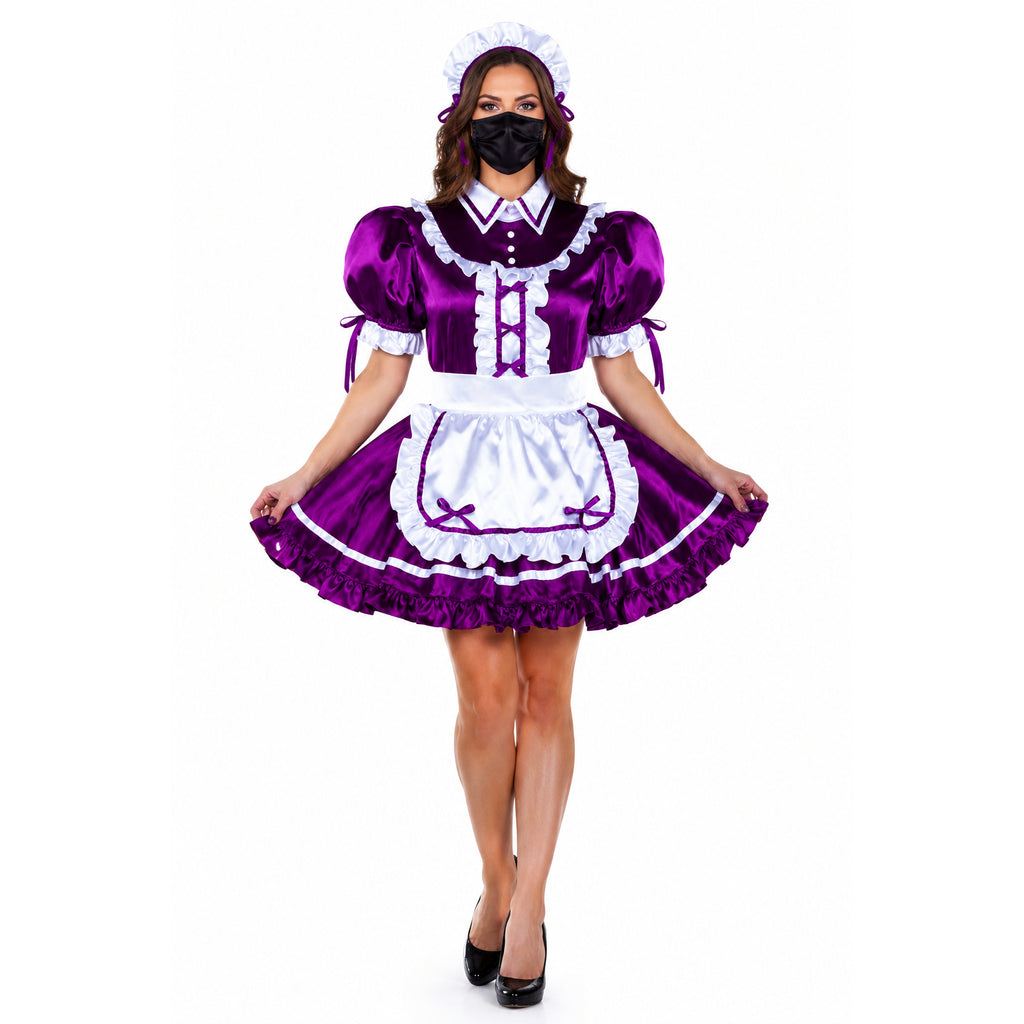 Purple satin dress G2251