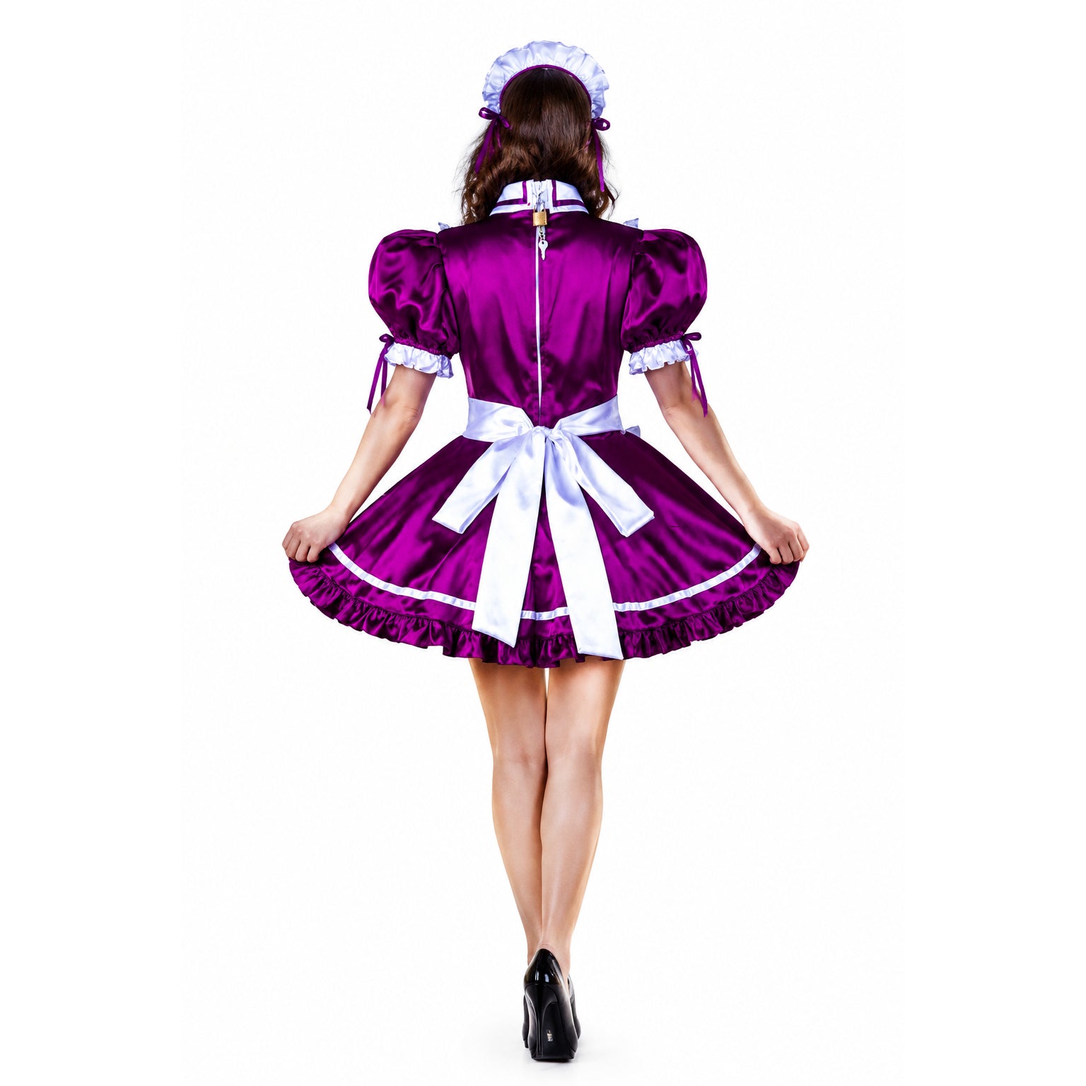 Purple satin dress G2251