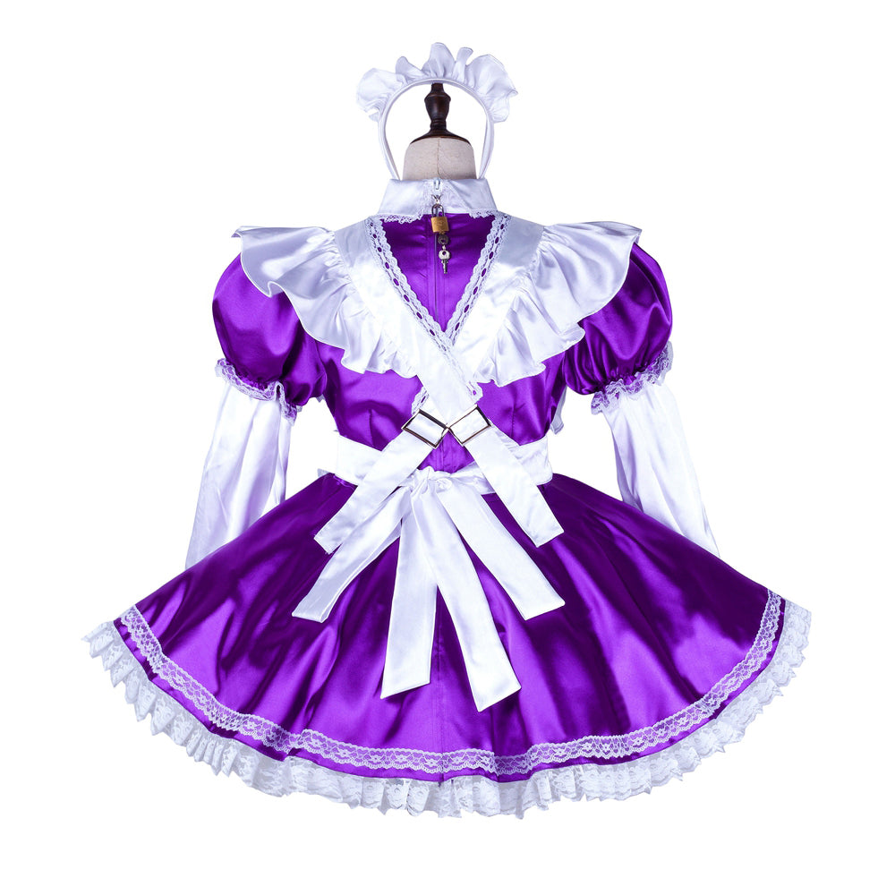 Purple satin dress G2252