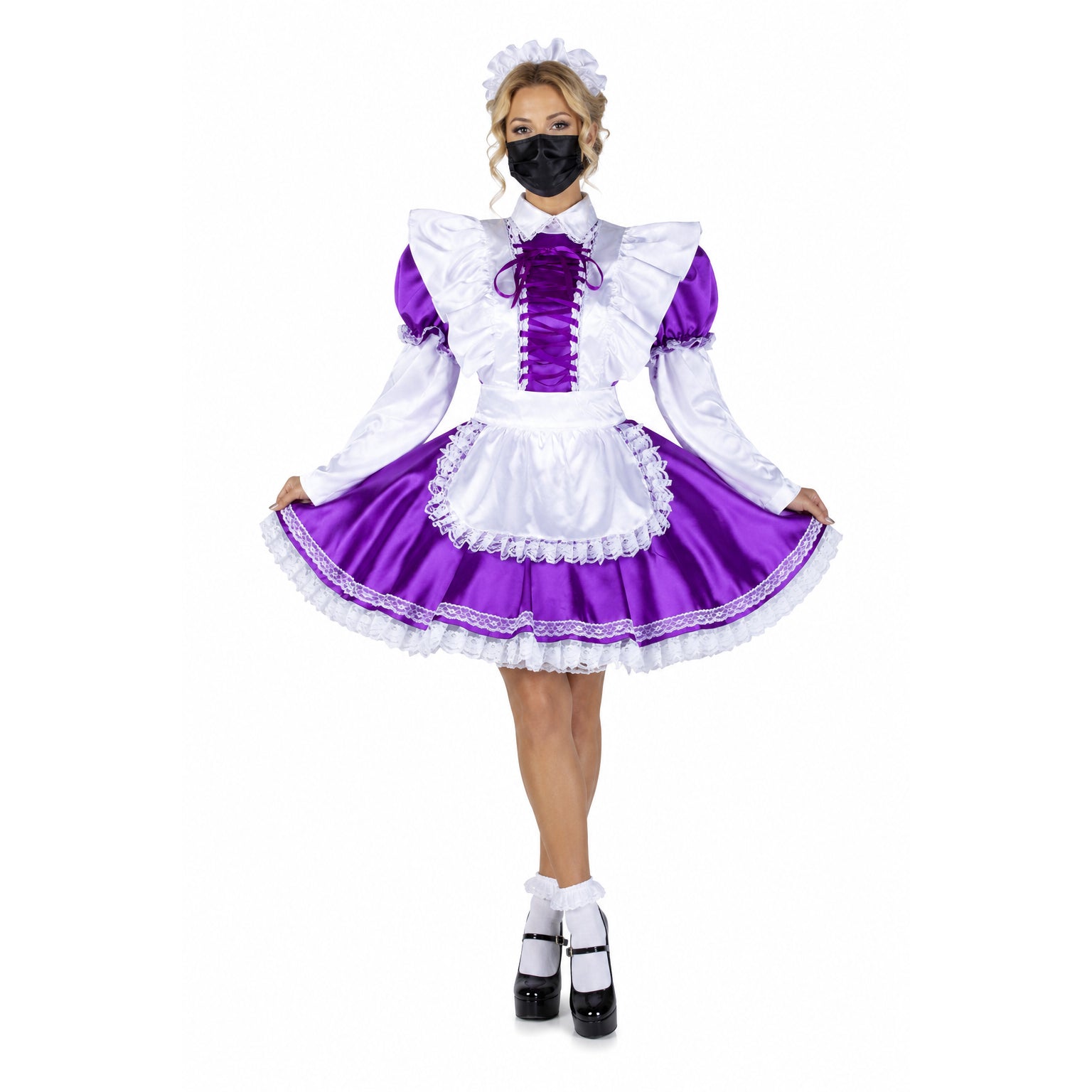 Purple satin dress G2252