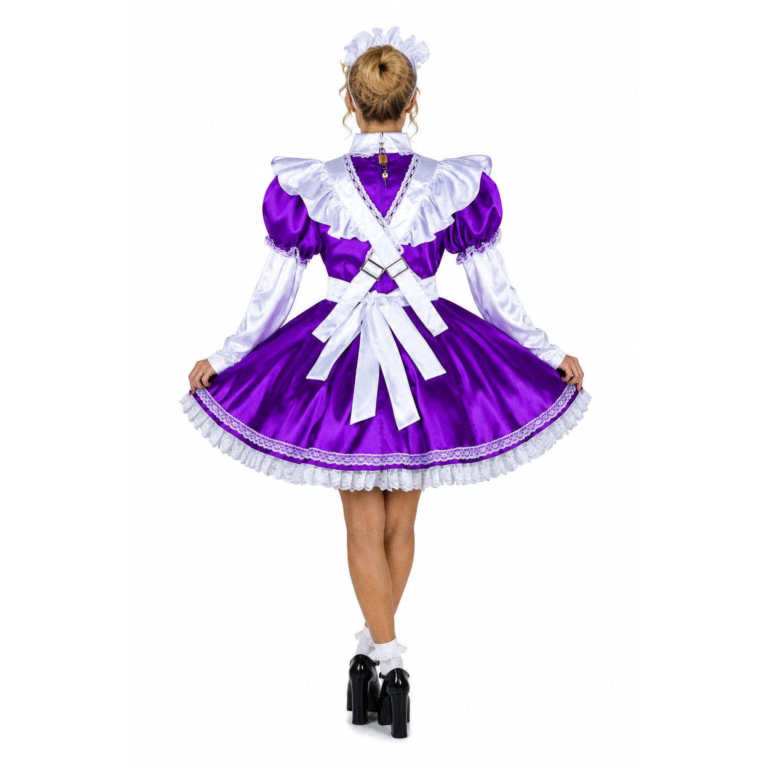 Purple satin dress G2252