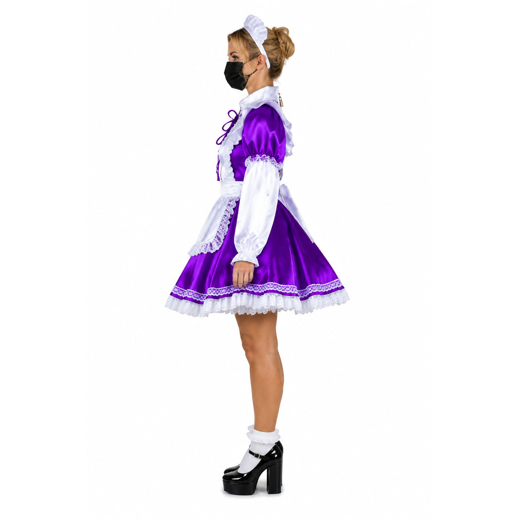 Purple satin dress G2252