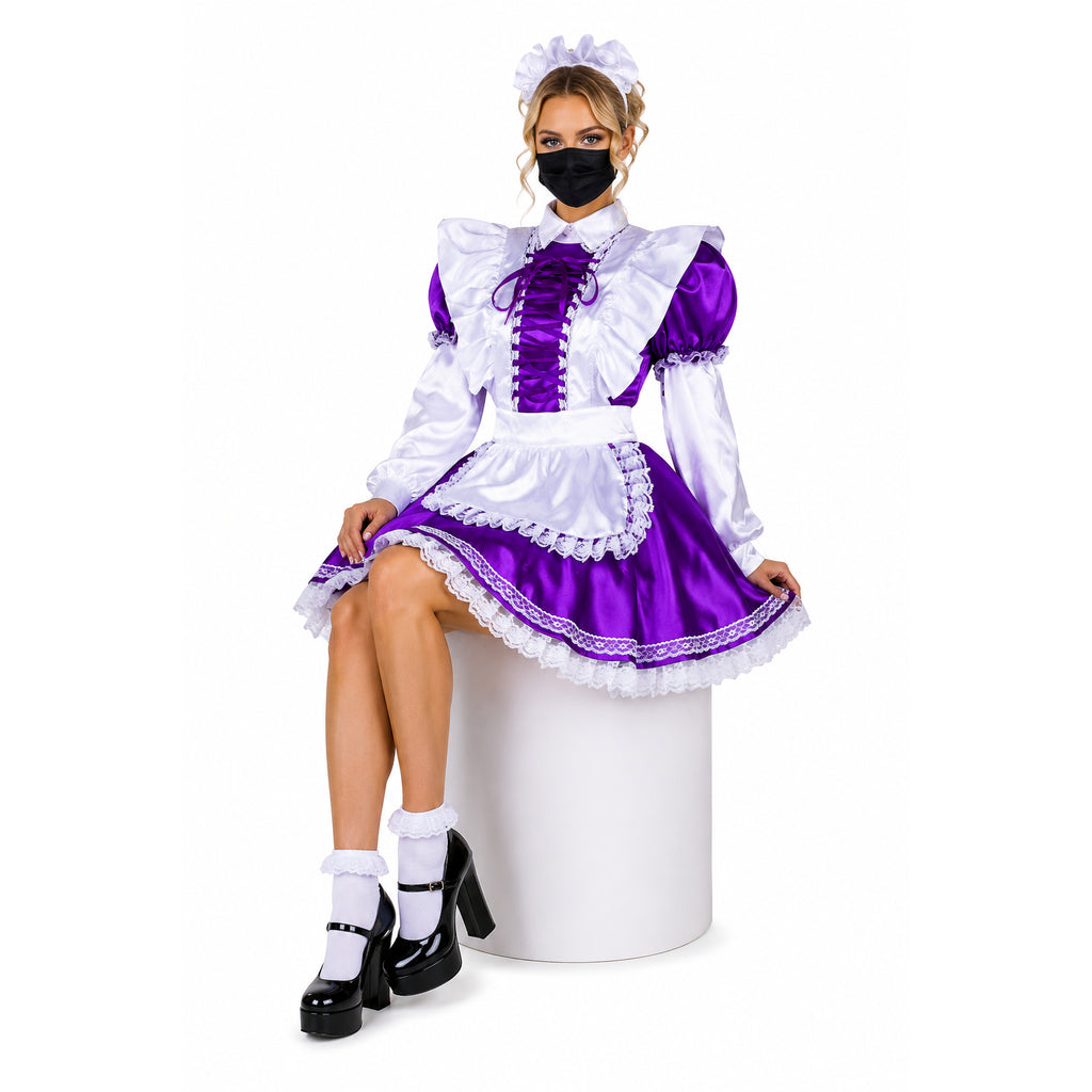 Purple satin dress G2252