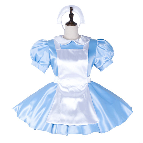robe en satin bleu layette G2253
