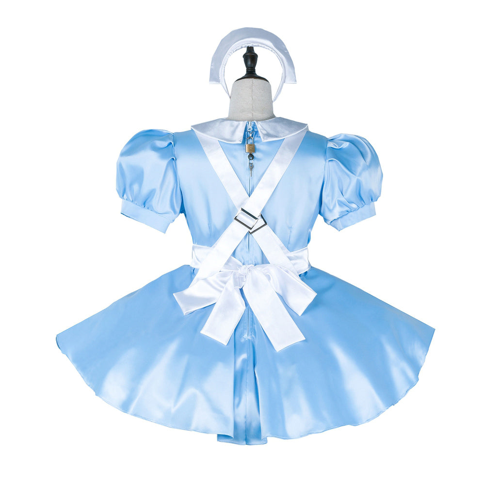 baby blue satin dress G2253
