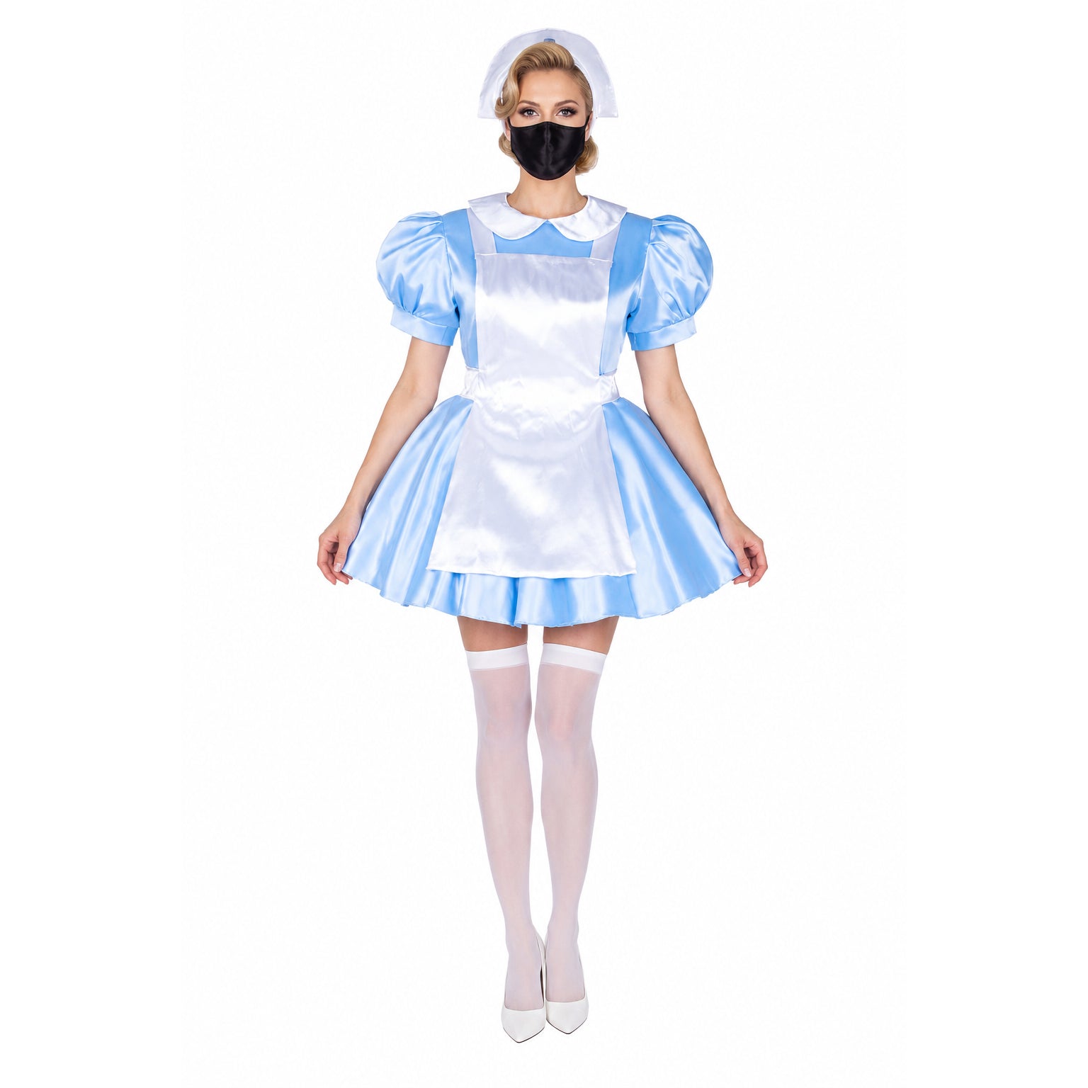 baby blue satin dress G2253
