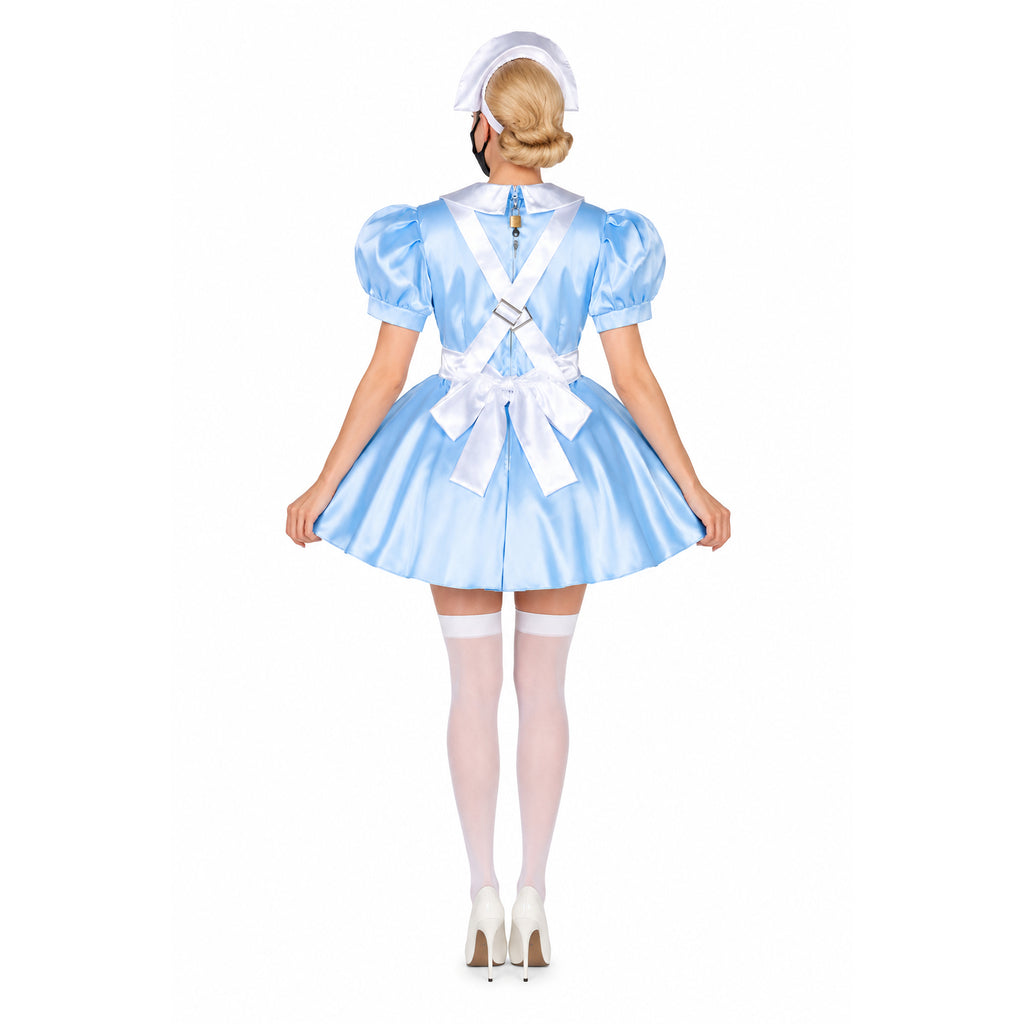 baby blue satin dress G2253