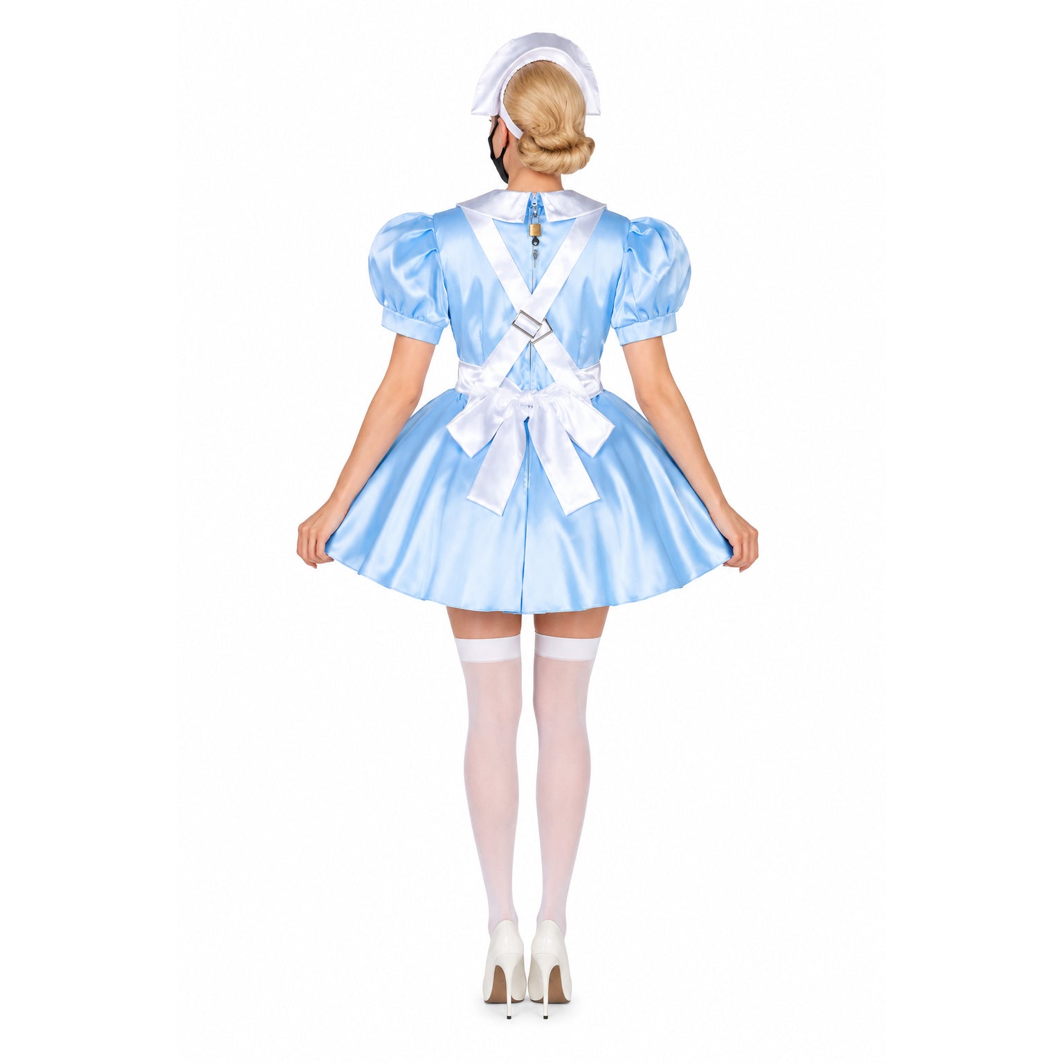 baby blue satin dress G2253