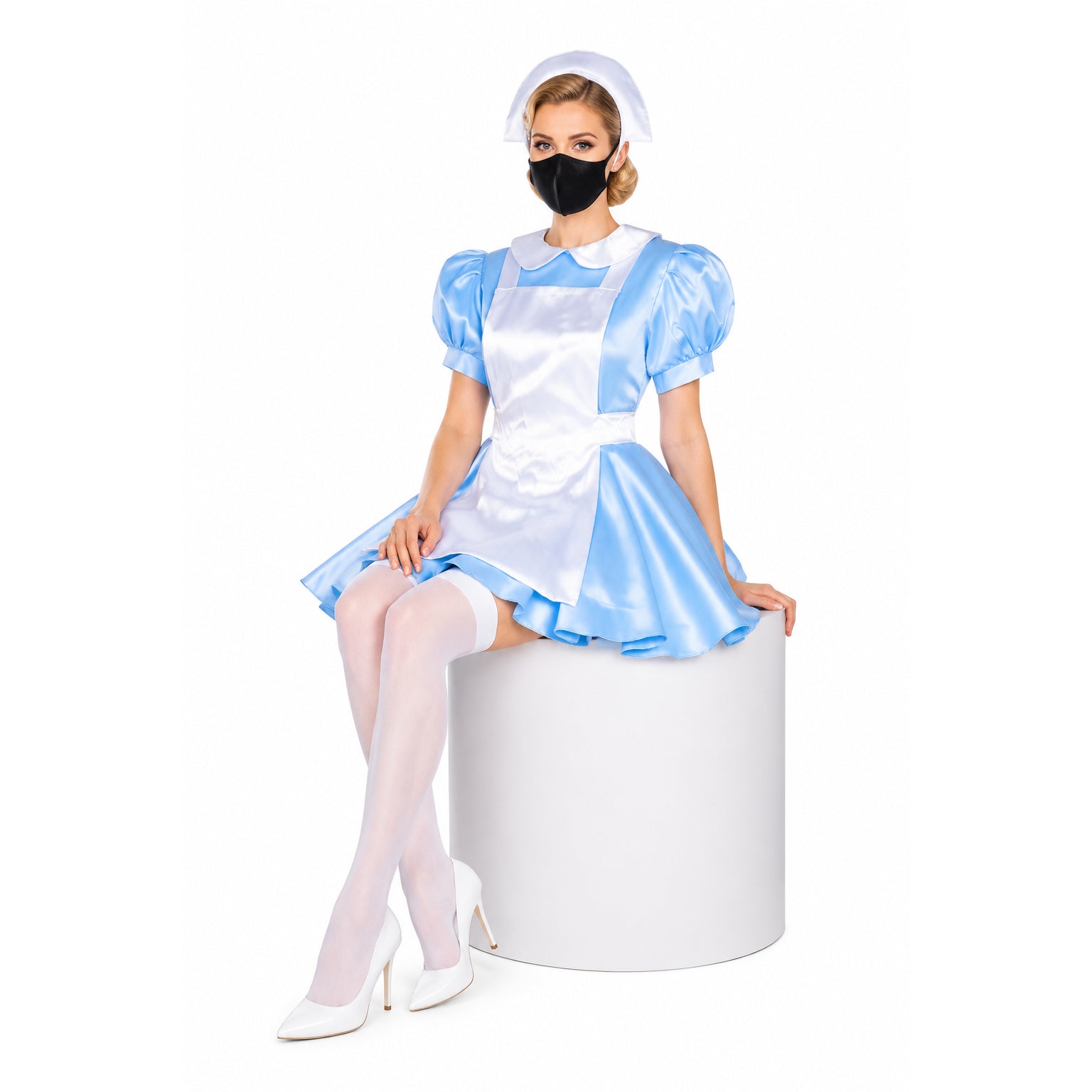 baby blue satin dress G2253