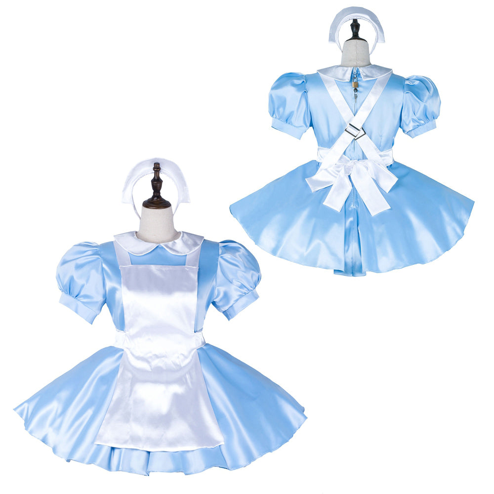 baby blue satin dress G2253