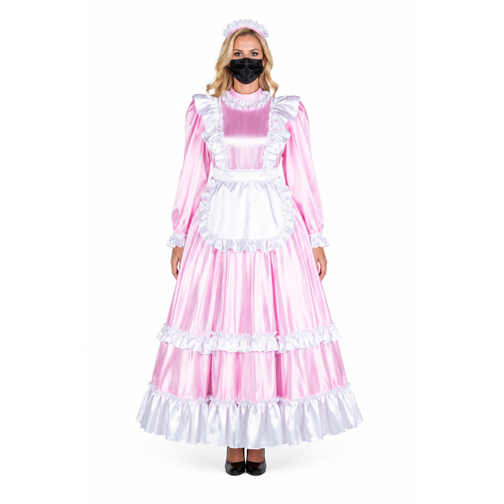 pink satin dress G2254