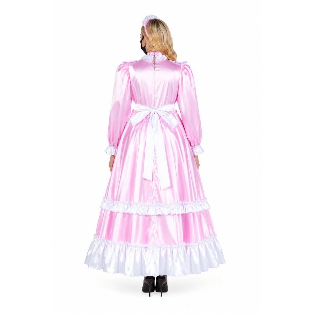 pink satin dress G2254