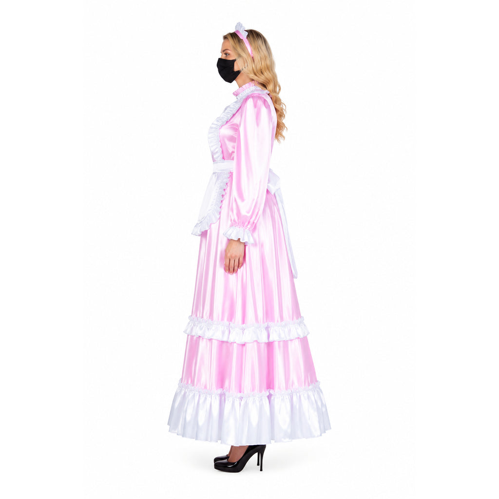 pink satin dress G2254