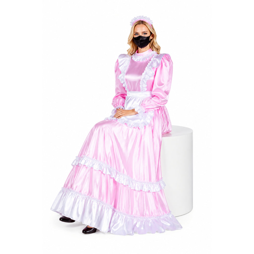 pink satin dress G2254