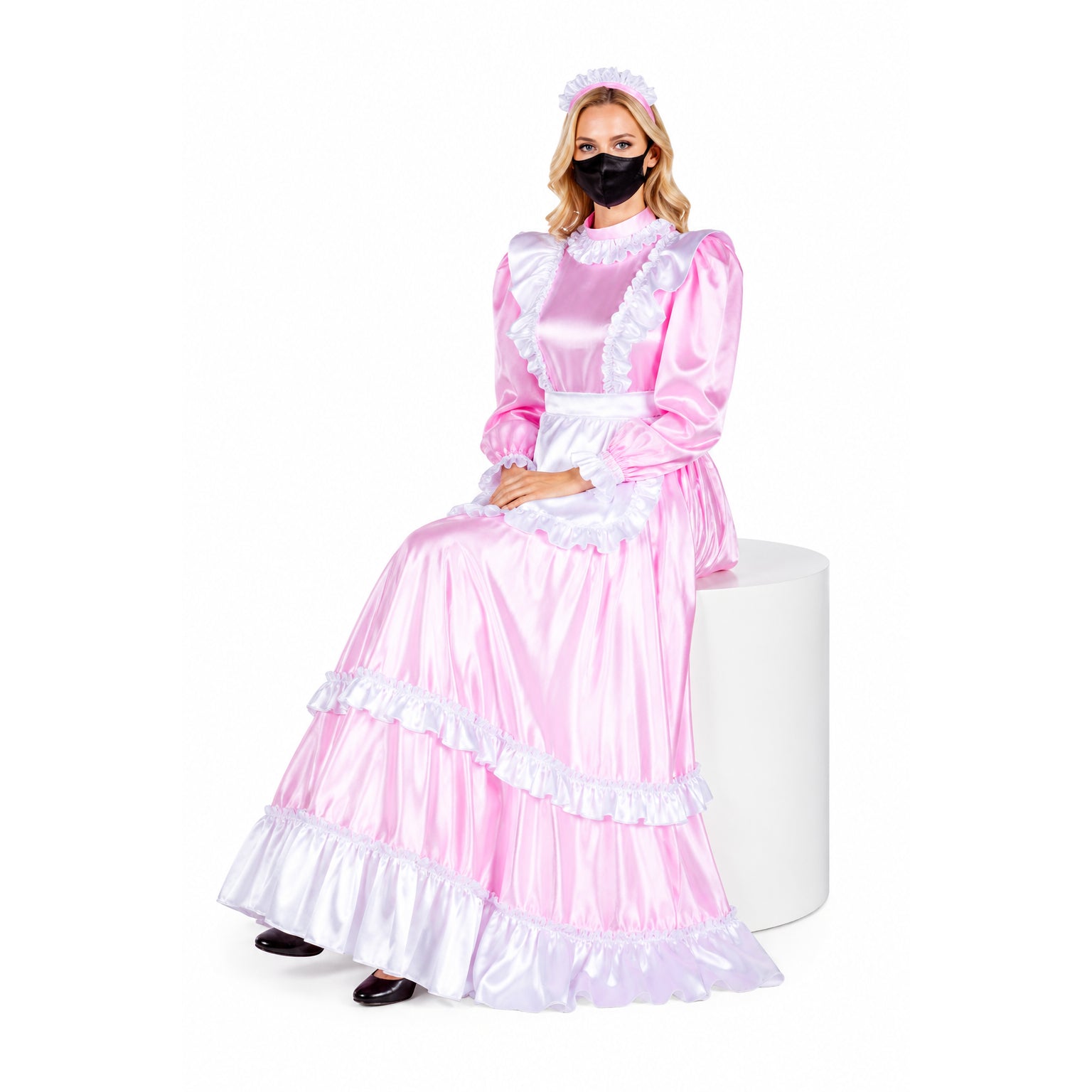 pink satin dress G2254