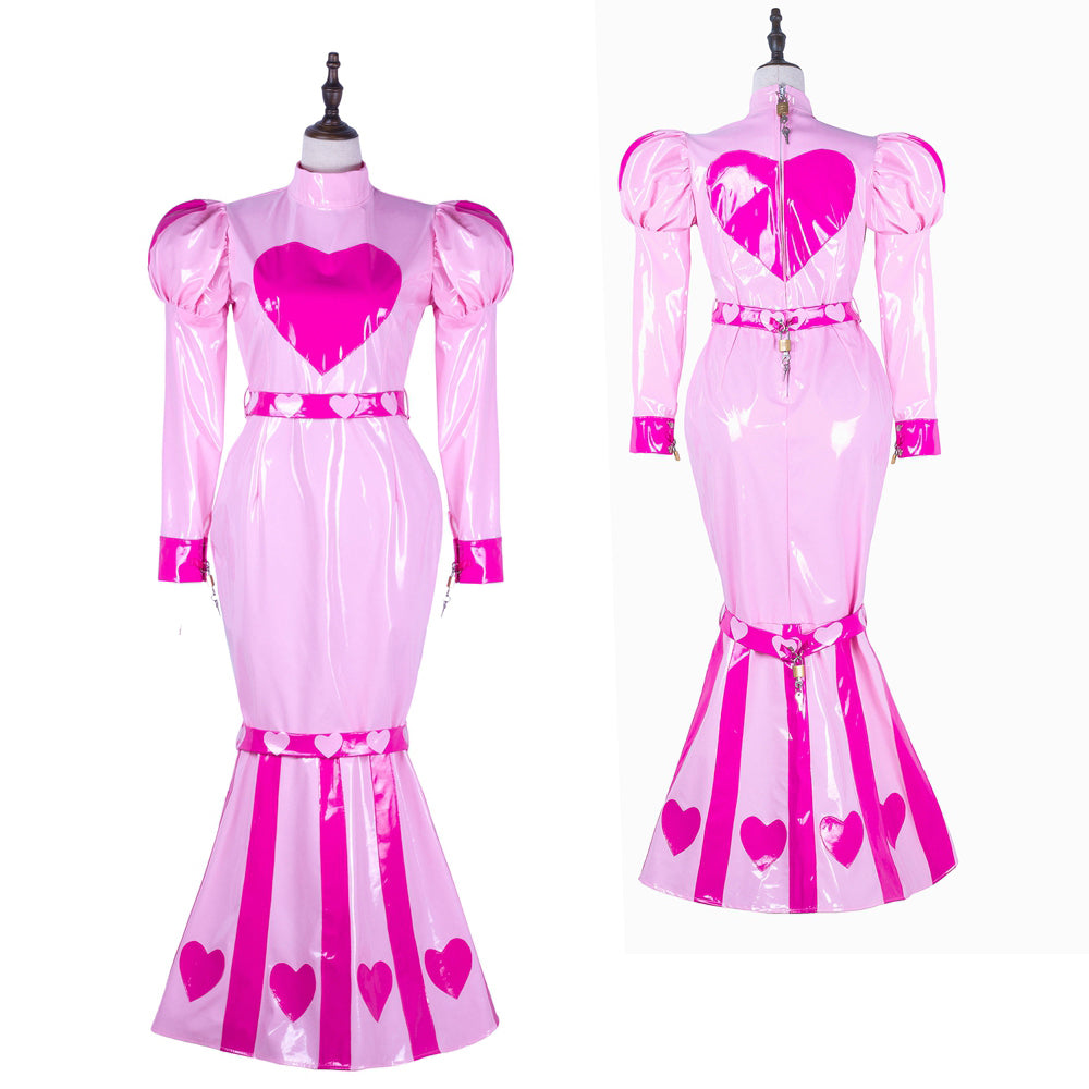pink thin pvc dress G2255