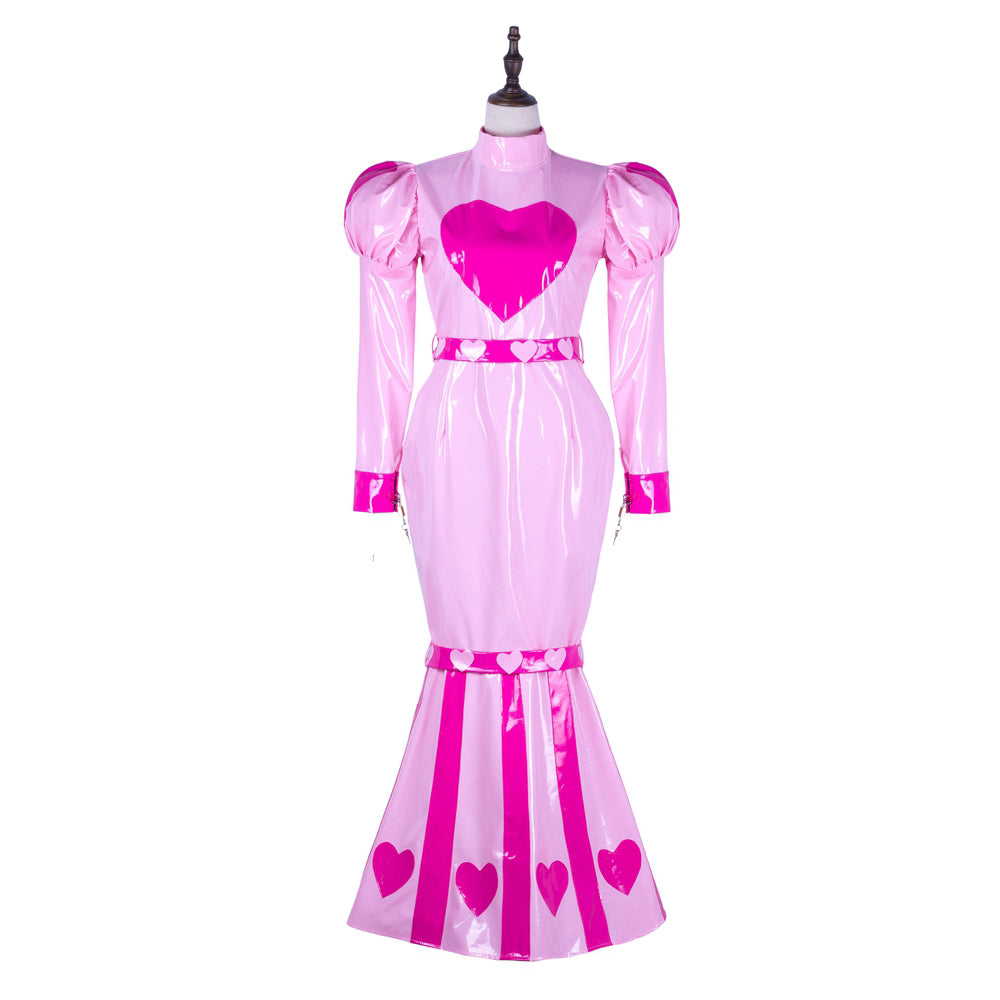 pink thin pvc dress G2255