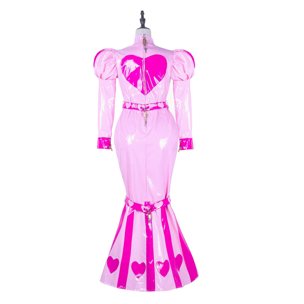 pink thin pvc dress G2255