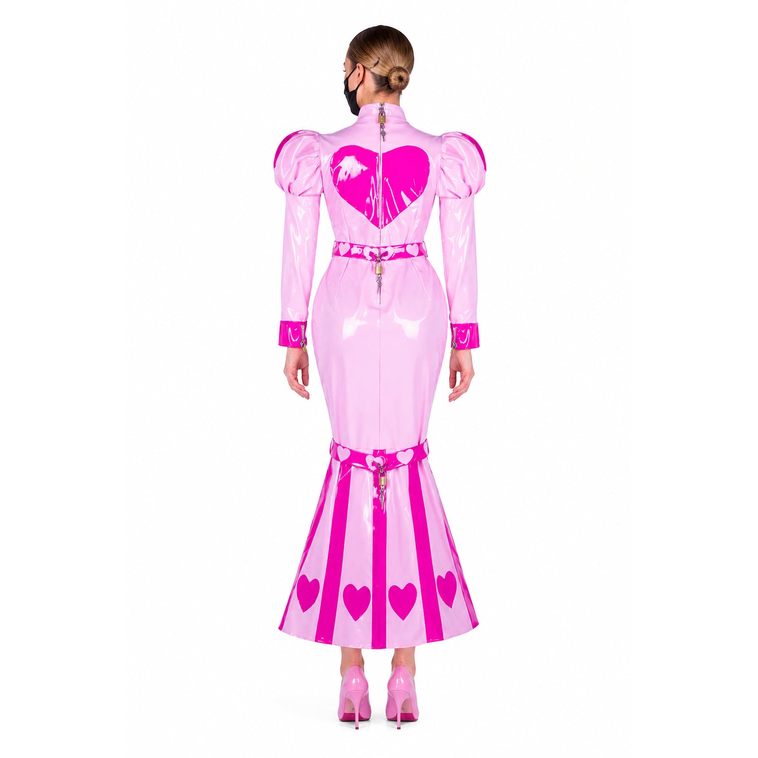 pink thin pvc dress G2255