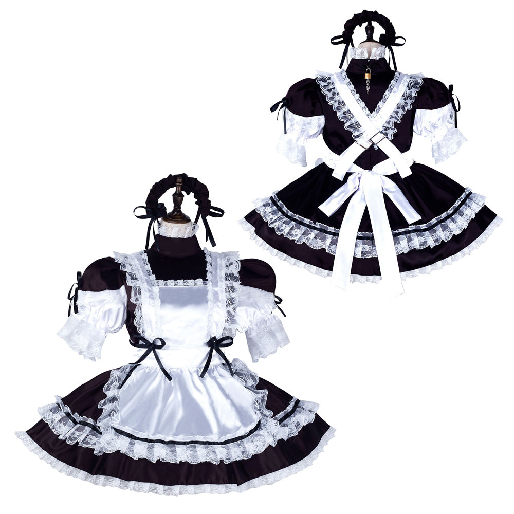 black satin dress G2256
