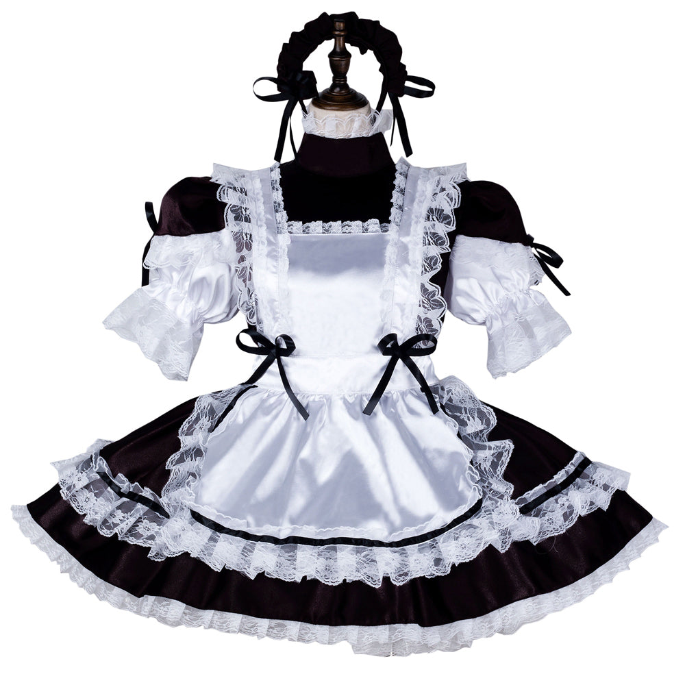 black satin dress G2256