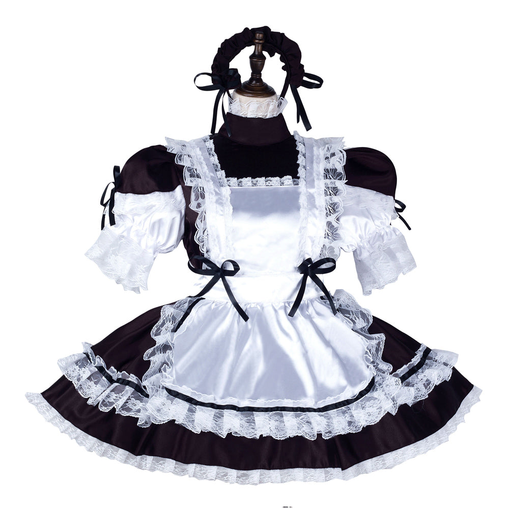 black satin dress G2256