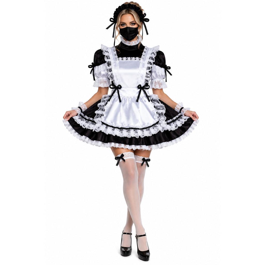 black satin dress G2256