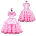 pink satin organza dress G2259