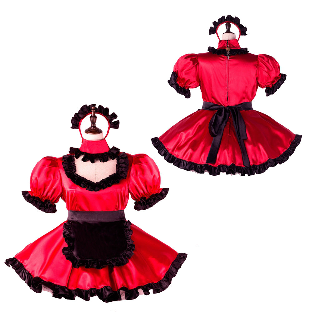 red satin dress G2260