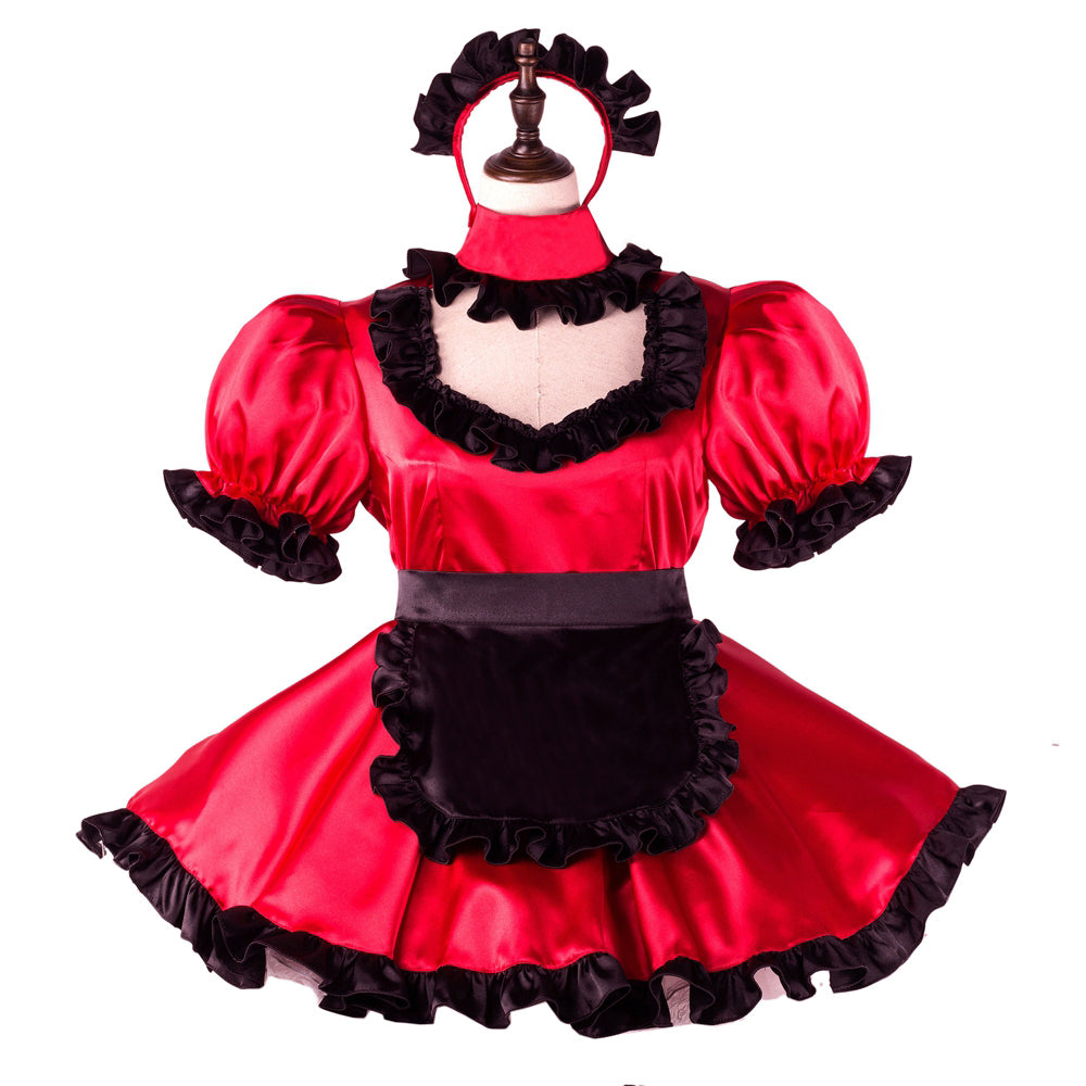 red satin dress G2260