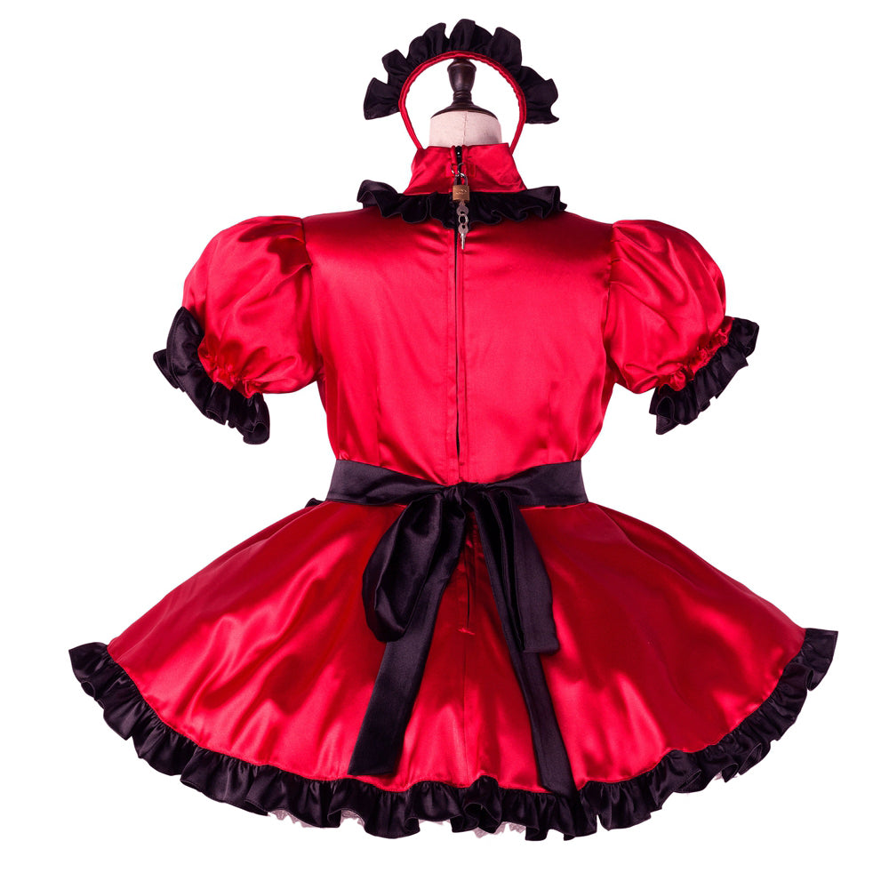 red satin dress G2260