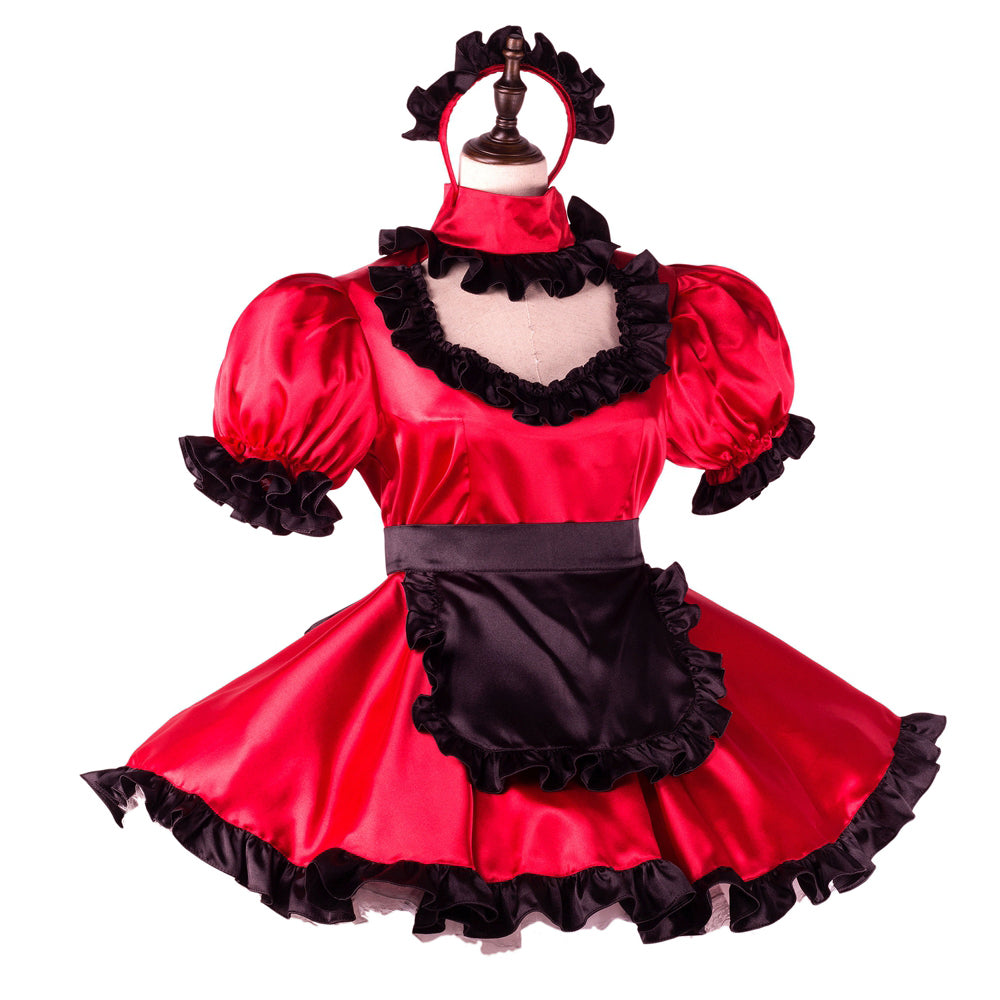 red satin dress G2260